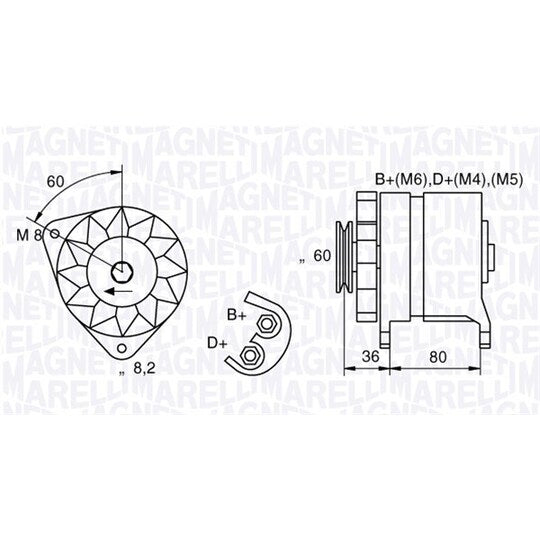 Magneti Marelli Alternator to suit Ford