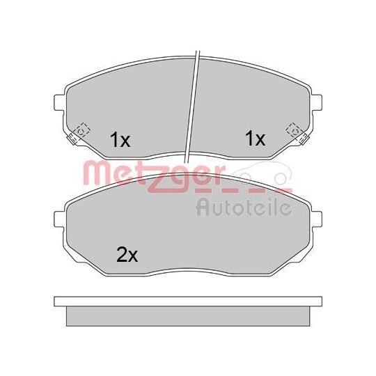 Metzger Brake Pad Set, disc brake to suit Kia
