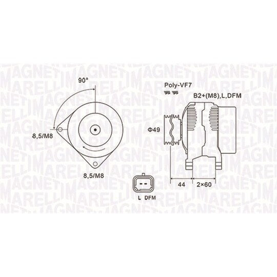 Magneti Marelli Alternator to suit Nissan, Renault, Opel