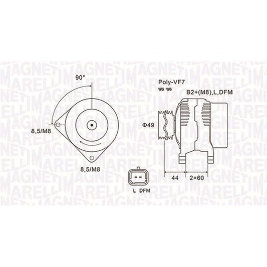 Magneti Marelli Alternator to suit Nissan, Renault, Opel