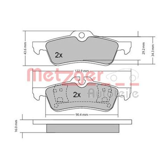 Metzger Brake Pad Set, disc brake to suit Mini