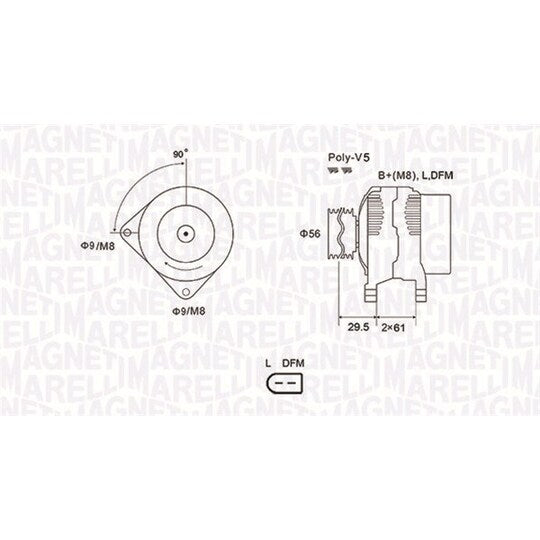 Magneti Marelli Alternator to suit Audi, VW