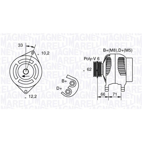 Magneti Marelli Alternator to suit Fiat