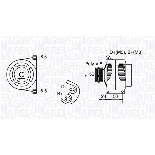 Magneti Marelli Alternator to suit Fiat