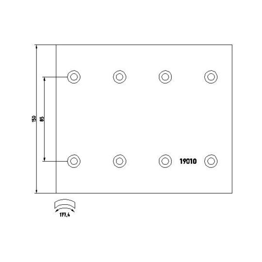 Textar 1901005 Brake Lining Kit, drum brake to suit Daf