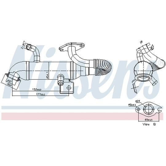 Nissens Cooler, exhaust gas recirculation to suit Ford