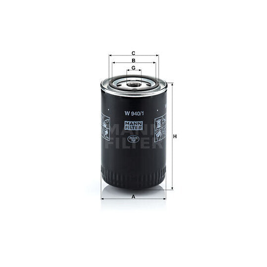 Mann-Filter Oil filter to suit Ford, Citroën, Fiat