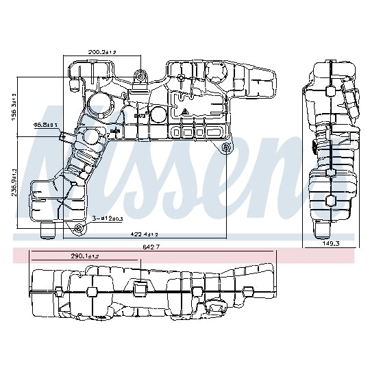 Nissens Expansion Tank, coolant to suit Renault, Volvo, Daf