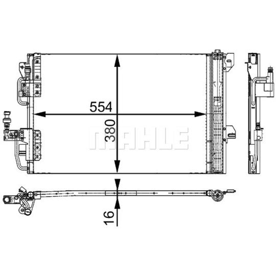 Mahle AC 665 000S Condenser, air conditioning to suit Opel, Vauxhall