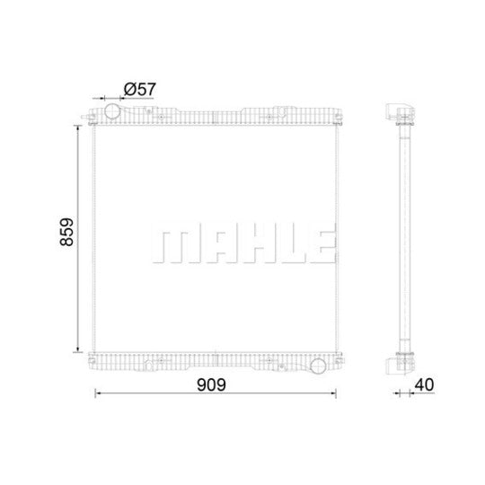 Mahle Radiator, engine cooling to suit Scania