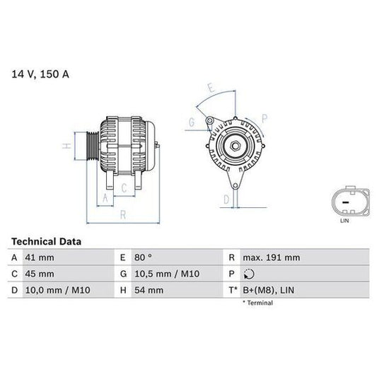 Bosch Alternator to suit Ford