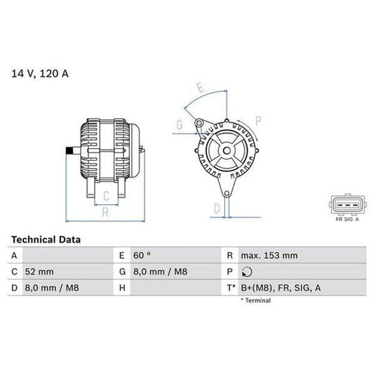 Bosch Alternator to suit Ford