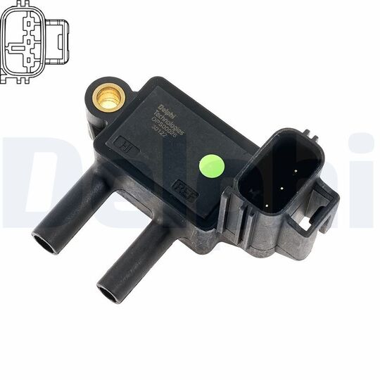 Delphi Sensor, exhaust pressure to suit Ford, Jaguar, Land Rover
