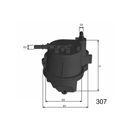 Misfat Fuel filter to suit Ford, Peugeot, Citroën