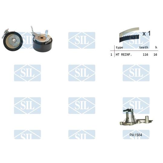 Saleri Sil Water Pump & Timing Belt Kit to suit Ford