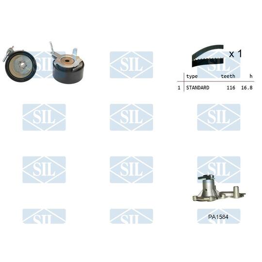 Saleri Sil Water Pump & Timing Belt Kit to suit Ford