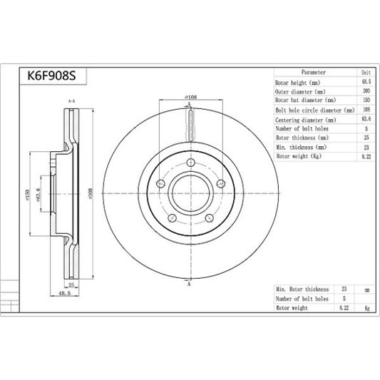 Aisin Brake Disc to suit Ford, Volvo