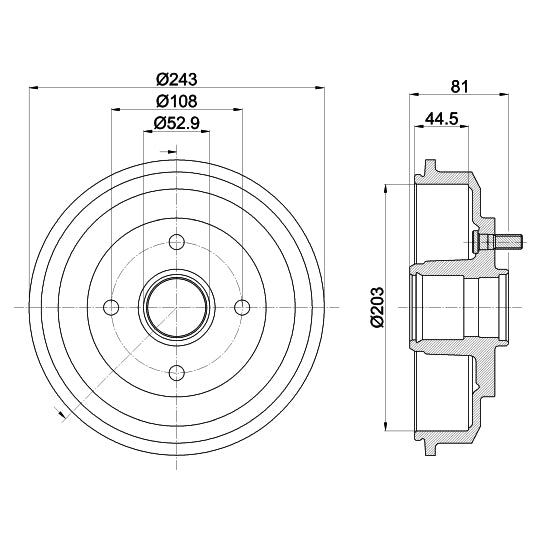 Mintex Brake Drum to suit Ford, Mazda