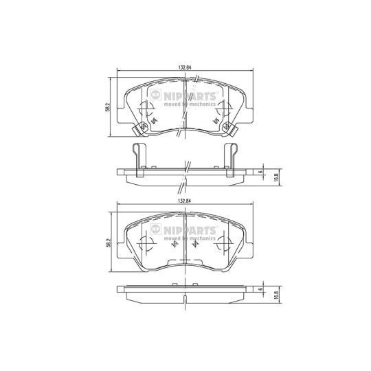 Nipparts Brake Pad Set, disc brake to suit Hyundai