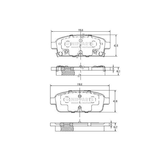 Nipparts Brake Pad Set, disc brake to suit Chevrolet, Opel, Vauxhall