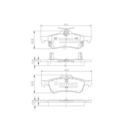 Nipparts Brake Pad Set, disc brake to suit Toyota