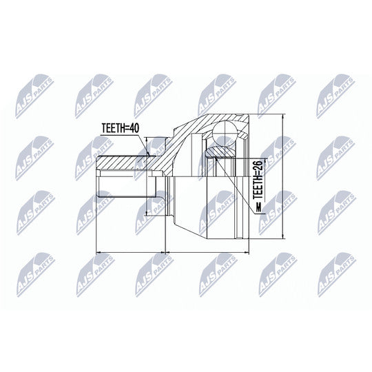 Nty NPZ-FR-040 Joint Kit, drive shaft to suit Ford
