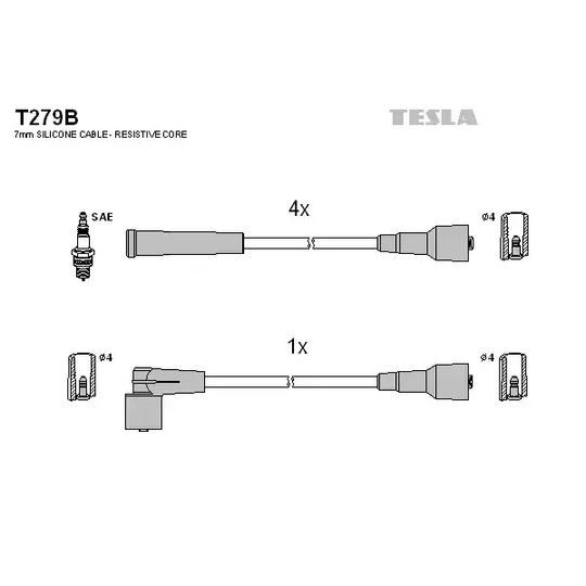 Tesla Ignition Cable Kit to suit Opel