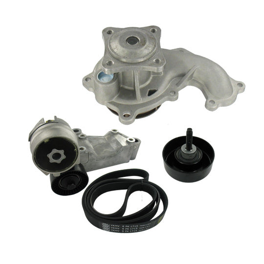 Skf Water Pump + V-Ribbed Belt Set to suit Mitsubishi, Ford, Audi