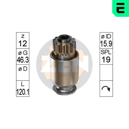 Era Freewheel Gear, starter to suit Ford, Caterpillar