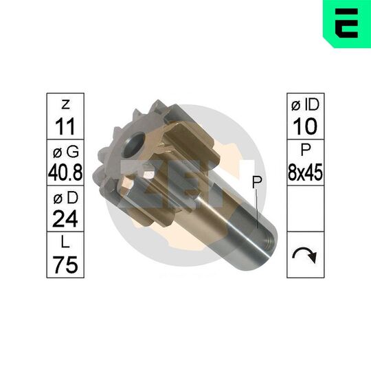 Era Freewheel Gear, starter to suit Iveco